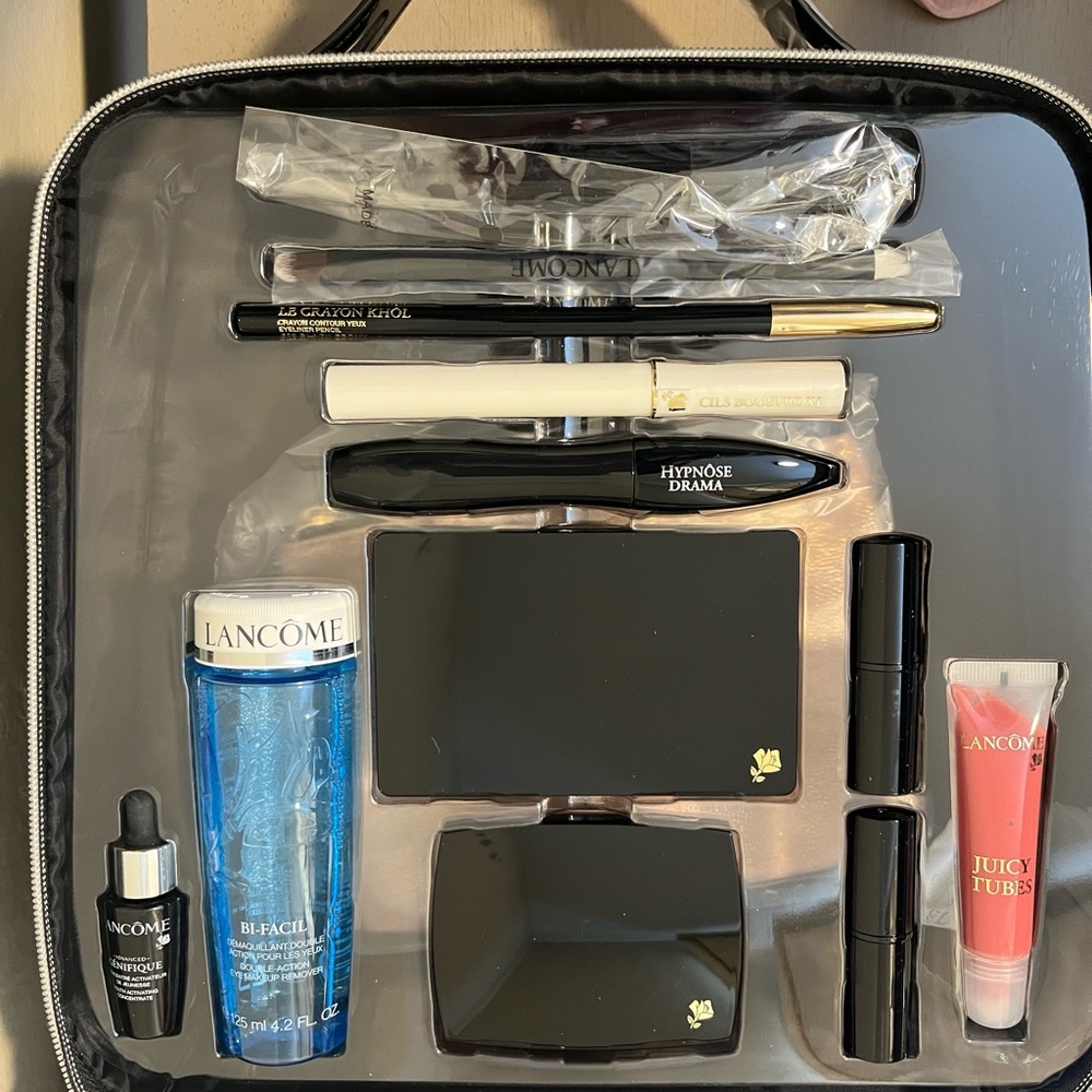 LANCÔME  Train Case MAKEUP * NEW * in Package Sparkling Plums/Browns Collection